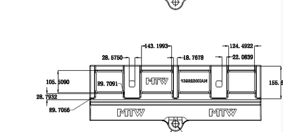 1399230 HAN Center Cast Half Arrow 2 furos 60x263x816mm